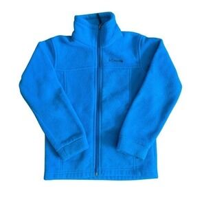 Columbia Fleece boys Full Zip Jacket  Size S 6/7 Blue Outdoor utility layer
